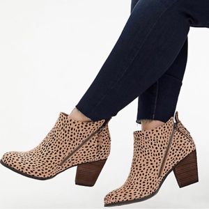 Torrid Women’s Cheetah Faux Suede Ankle Bootie 7.5 WW
